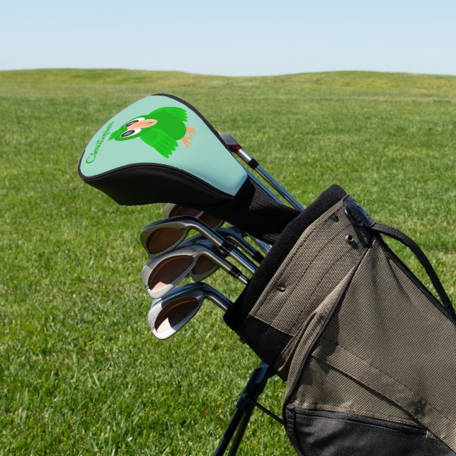 Green Parrot Design Golf Headcover (In SItu)