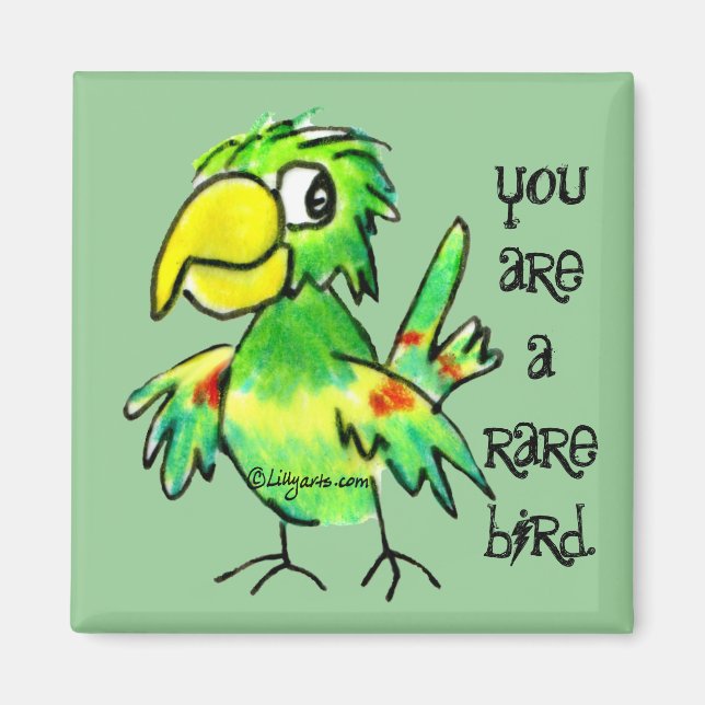 Green Parrot Magnet (Vorne)