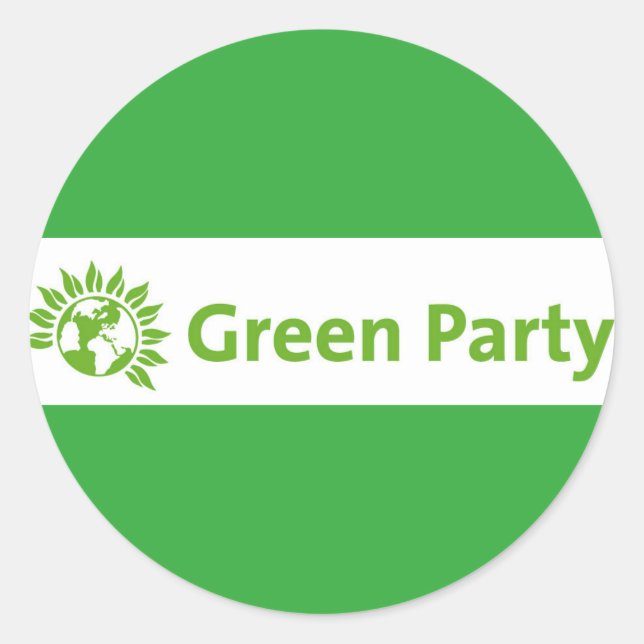 Green Party UK Logo Runder Aufkleber (Vorderseite)