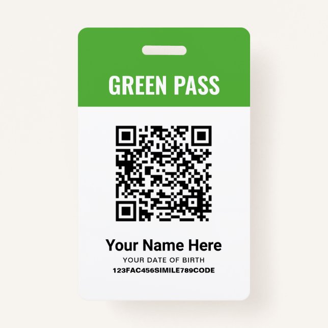 Green Pass-Impfzertifikat PVC bedruckt Ausweis (Vorderseite)