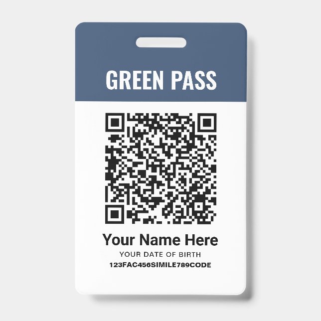 Green Pass-Impfzertifikat PVC Navy Blue Ausweis (Vorderseite)