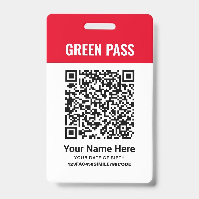 Green Pass-Impfzertifikat PVC Red Ausweis (Vorderseite)