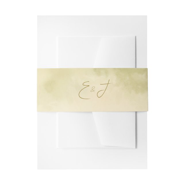 Green Pastel Floral Watercolor Wedding Einladungsbanderole (Vorderseite Beispiel)