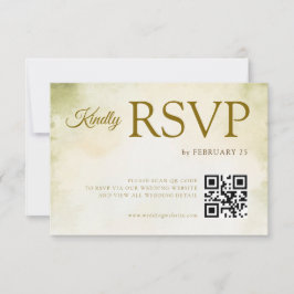 Green Pastel Floral Watercolor Wedding RSVP  Karte