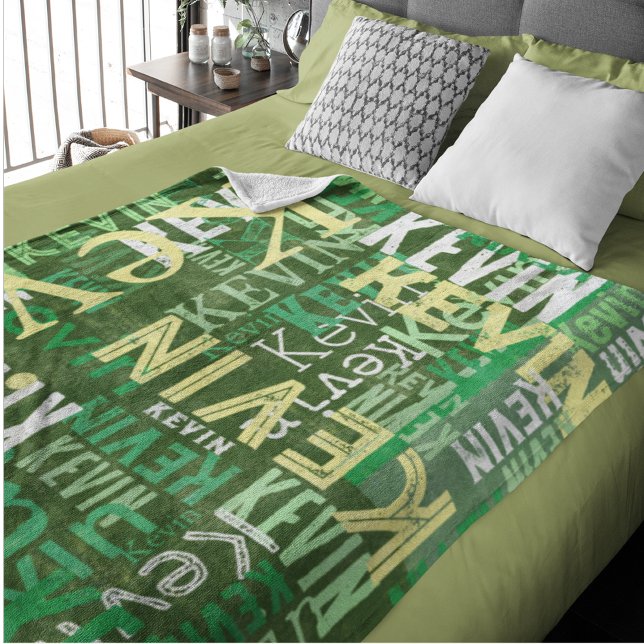 Green Patchwork von Names Urban Style Fleecedecke (urban style)