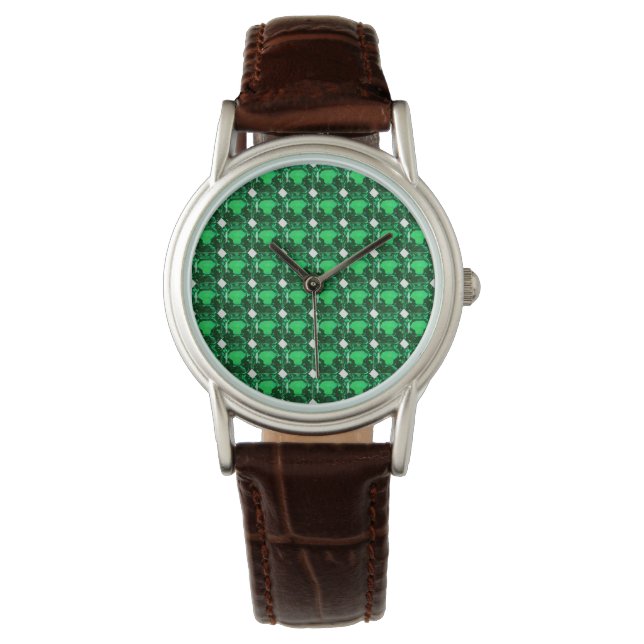 Green Pattern Emerald Armbanduhr (Vorderseite)