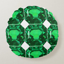 Green Pattern Emerald Rundes Kissen