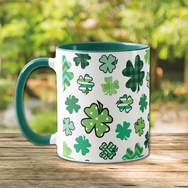 Green Pattern Kleeblatts irisch Tasse (Von Creator hochgeladen)