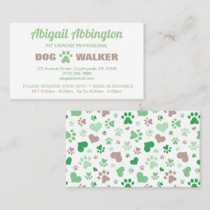 Green Paw druckt Dog Walker Business Card Visitenkarte