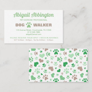 Green Paw druckt Dog Walker Business Card Visitenkarte
