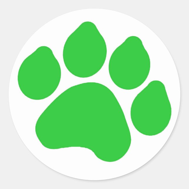 Green Paw Print Sticker (Vorderseite)