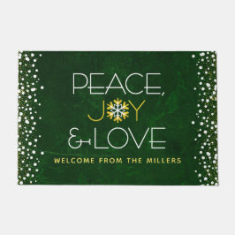 Green Peace Joy Liebe Weihnachten Moderne Schneefl Fußmatte