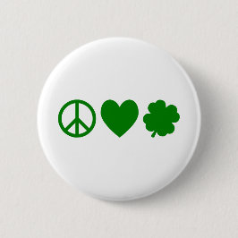 Green Peace Liebe & Kleeblatts Button
