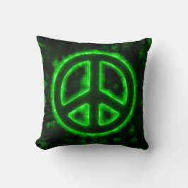 Green Peace Sign Kissen