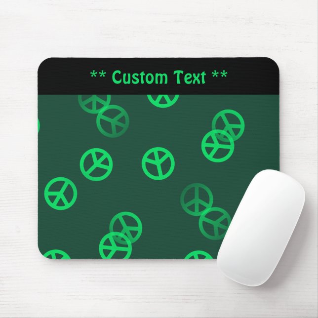 Green Peace Sign Mouse Pad mit benutzerdefiniertem Mousepad (Mit Mouse)