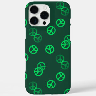 Green Peace Sign Muster iPhone 16 Pro Max Hülle