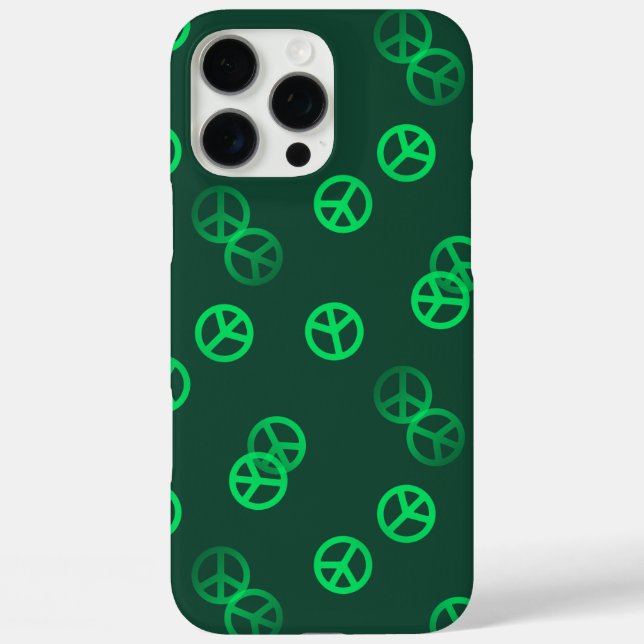 Green Peace Sign Muster Case-Mate iPhone Hülle (Rückseite)