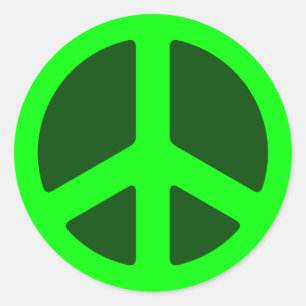 Green Peace Sign Runder Aufkleber