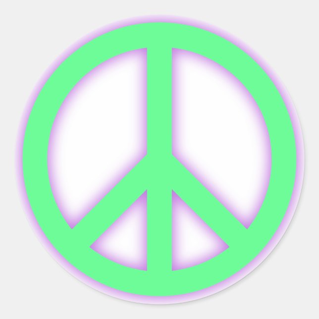 Green Peace Sign Runder Aufkleber (Vorderseite)