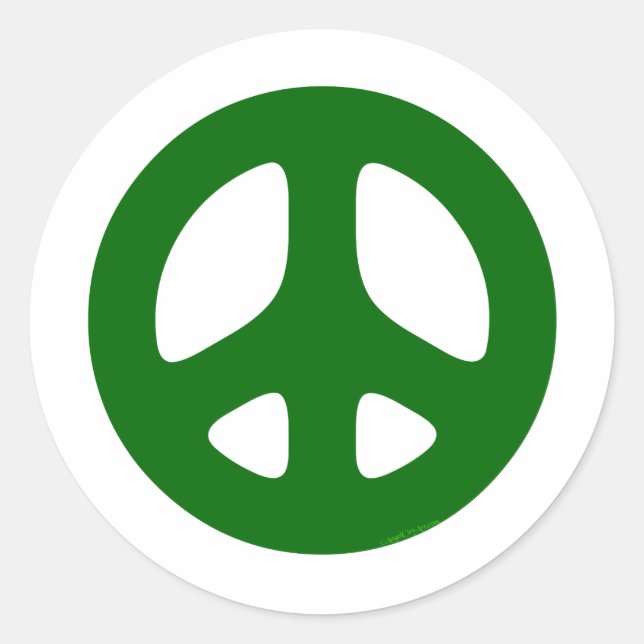 Green Peace Sign Sticker (Vorderseite)
