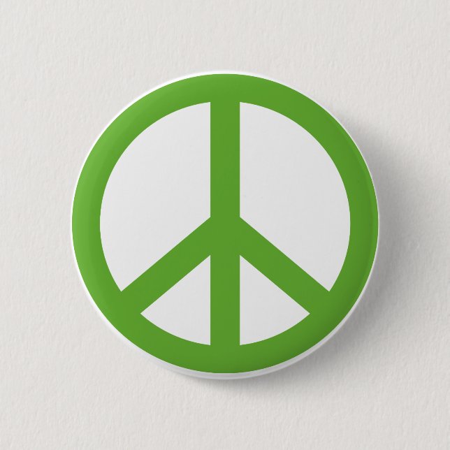 Green Peace Sign Symbol Button (Vorderseite)
