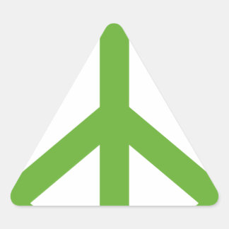 Green Peace Sign Symbol Dreieckiger Aufkleber