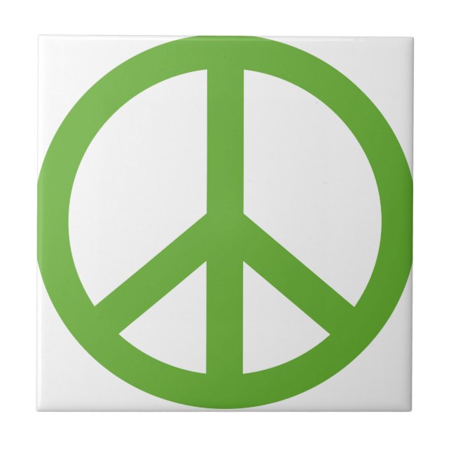 Green Peace Sign Symbol Fliese (Vorderseite)