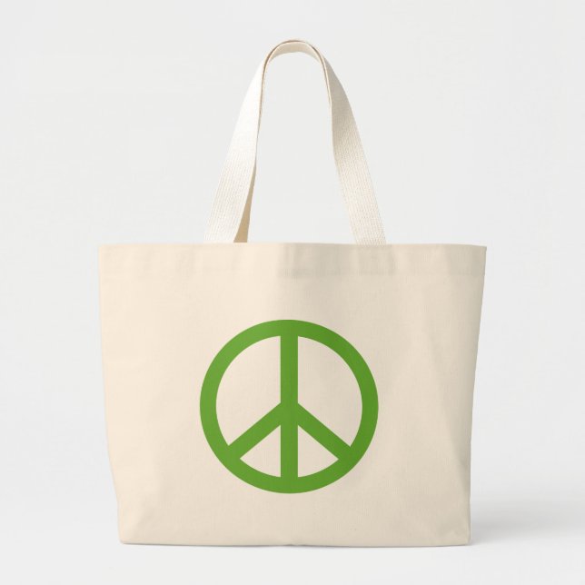 Green Peace Sign Symbol Jumbo Stoffbeutel (Vorne)