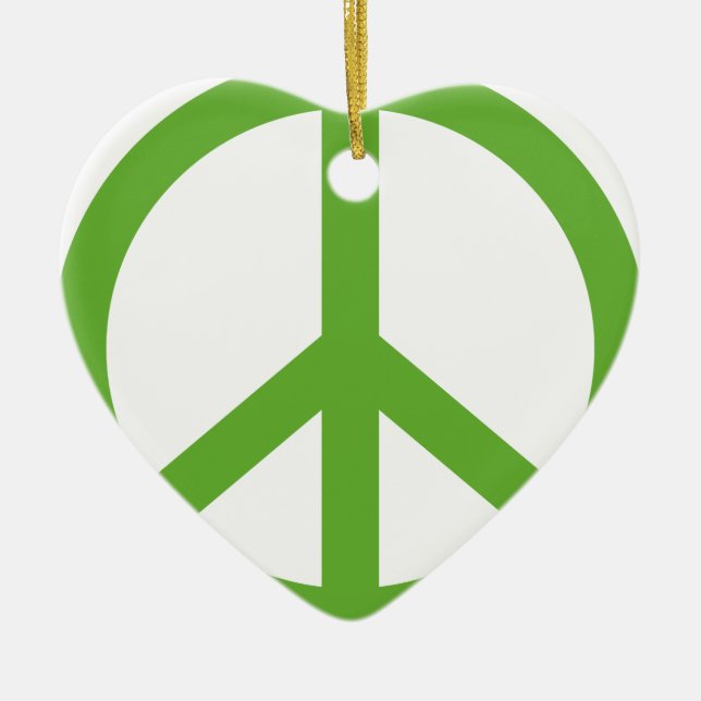 Green Peace Sign Symbol Keramik Ornament (Vorne)