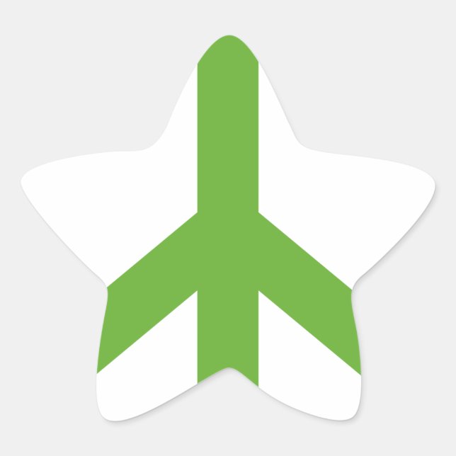 Green Peace Sign Symbol Stern-Aufkleber (Vorderseite)