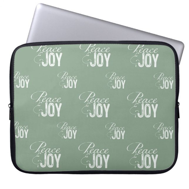 Green Peace und Joy Laptopschutzhülle (Vorderseite)