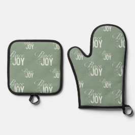 Green Peace und Joy Ofenhandschuh & Topflappen-Set