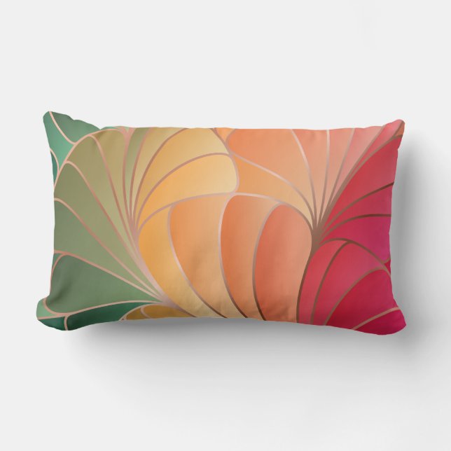 Green, Peach, Apricot, Watermelon New Art Nouveau Lendenkissen (Vorderseite)