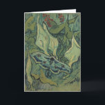 Green Peacock (Kaiser) Moth von Vincent van Gogh Karte<br><div class="desc">Die Große Pfauenmotte oder Kaisermotte von Vincent van Gogh ist ein Vintages Naturgemälde aus Post-Impressionismus. Ein riesiger Kaisermoth fliegt zwischen den Blume und Pflanze in einem Garten im Hinterhof. Van Gogh benutzte Schmetterlinge in seinen Werken als Symbol der Hoffnung. Die Todeskopfmotte ist nächtlich und selten zu sehen. Hinter der Motte...</div>