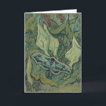 Green Peacock (Kaiser) Moth von Vincent van Gogh Karte<br><div class="desc">Die Große Pfauenmotte oder Kaisermotte von Vincent van Gogh ist ein Vintages Naturgemälde aus Post-Impressionismus. Ein riesiger Kaisermoth fliegt zwischen den Blume und Pflanze in einem Garten im Hinterhof. Van Gogh benutzte Schmetterlinge in seinen Werken als Symbol der Hoffnung. Die Todeskopfmotte ist nächtlich und selten zu sehen. Hinter der Motte...</div>