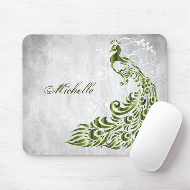 Green Peacock Personalisiert Mousepad (Mit Mouse)