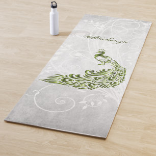 Green Peacock Personalisiert Yoga Mat Yogamatte