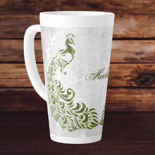 Green Peacock Personalisierte Latte-Tasse Milchtasse