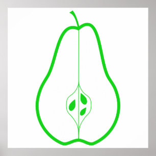 Green Pear Half. Poster