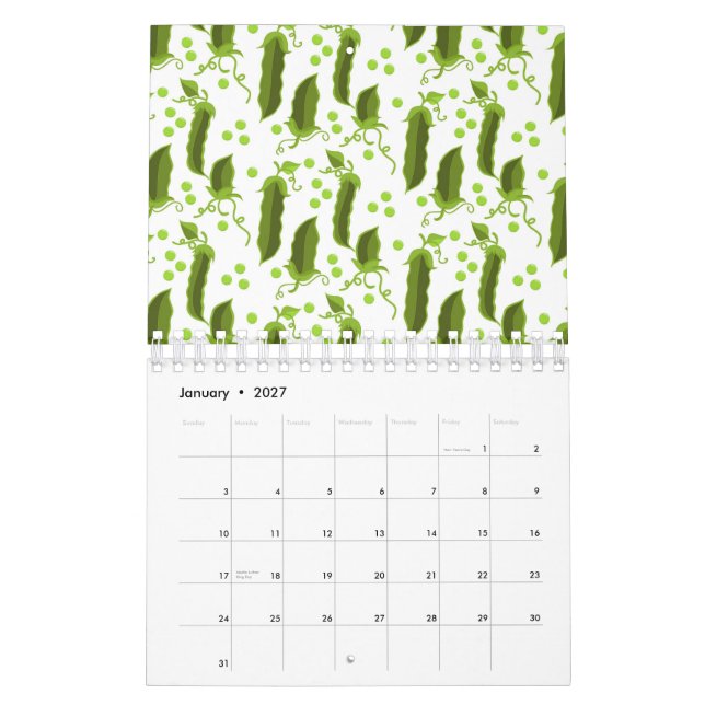 Green Peas Pflanzgut Leaves Round Vegetable Foods Kalender (Jan 2027)