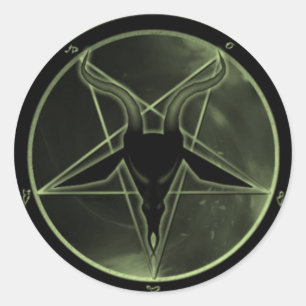 Green Pentagram Runder Aufkleber