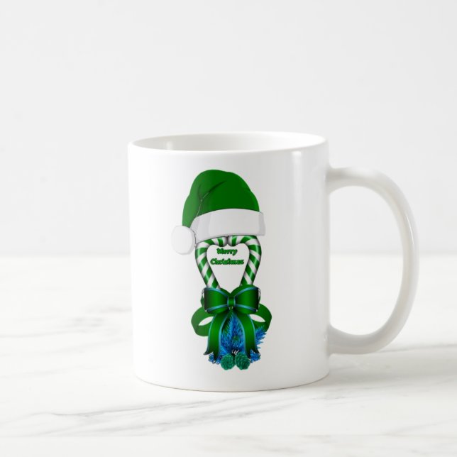 Green Peppermint Candy Cane Kaffeetasse (Rechts)