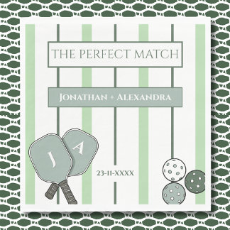 Green Perfect Match Couples Bridal Shower Serviette