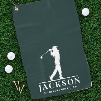 Green Personalisiert Monogram Golfer Golfhandtuch