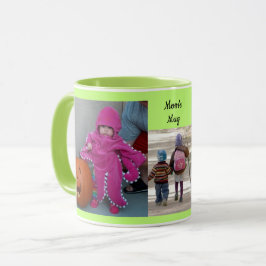 Green Personalize 3 FOTO TEMPLATE Geschenk Kaffee Tasse