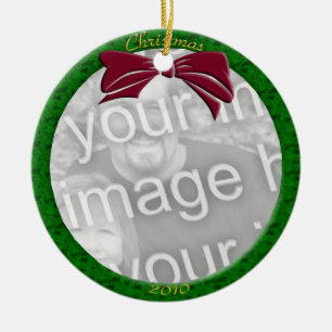 Green Personalize Foto Ornament