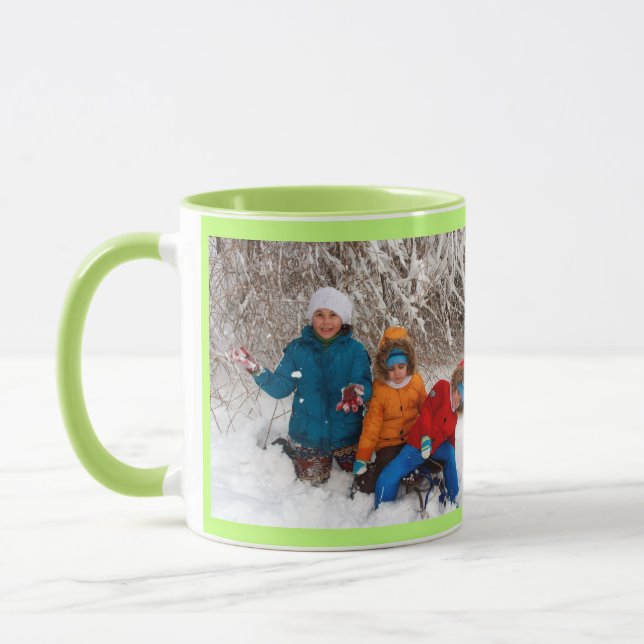 Green Personalize Foto Template Geschenk Kaffee Ta Tasse (Links)