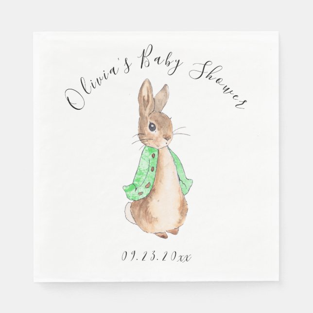 Green Peter Rabbit Baby Dusche Serviette (Vorderseite)