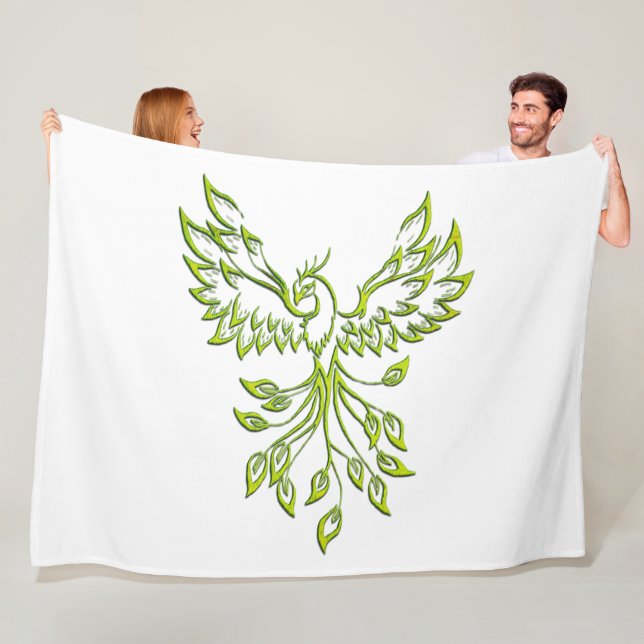 Green Phoenix Rises White Fleecedecke (Beispiel)