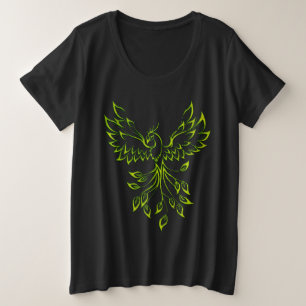 Green Phoenix steigt auf schwarz Große Größe T-Shirt
